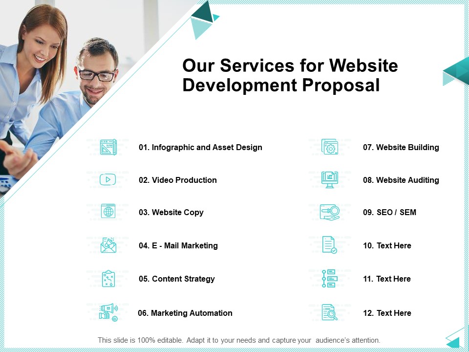Web Development IT And Design Templates Our Services For Website Development Proposal Designs PDF