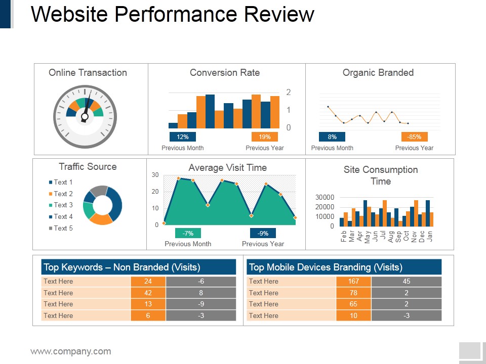 Website Performance Review Template 1 Ppt PowerPoint Presentation Model Guidelines