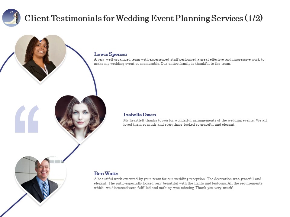 Wedding Affair Management Client Testimonials For Wedding Event Planning Services Template PDF