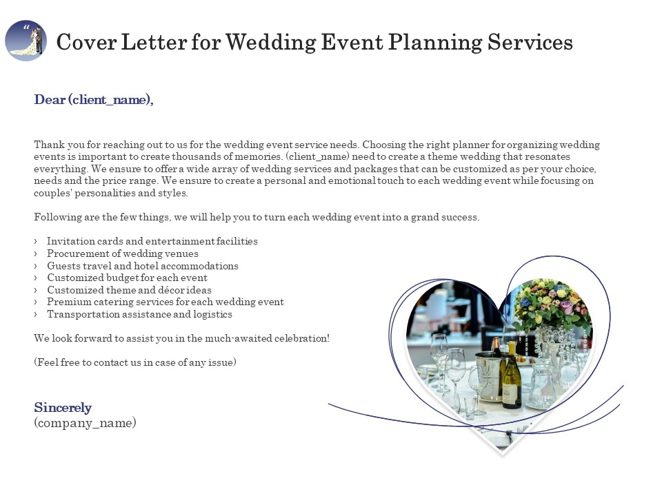 Wedding Affair Management Cover Letter For Wedding Event Planning Services Ideas PDF