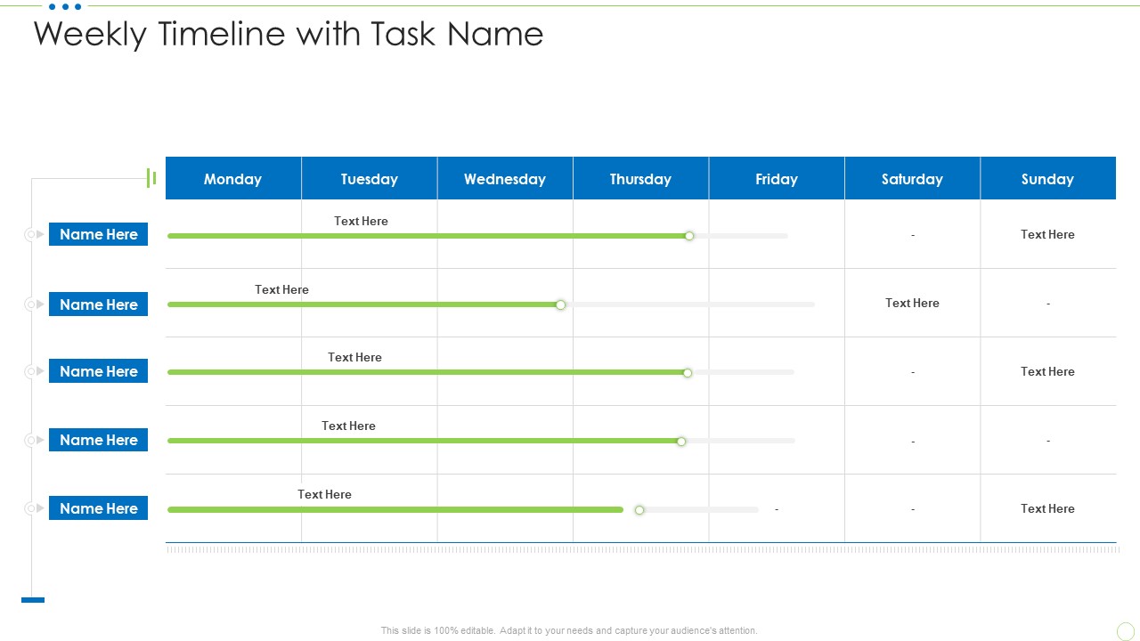 Weekly Timeline With Task Name Food Security Excellence Ppt Ideas Professional PDF