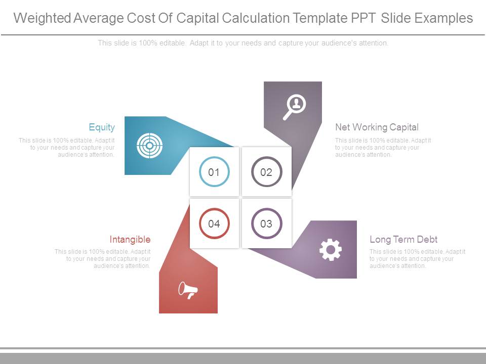 Weighted Average Cost Of Capital Calculation Template Ppt Slide Examples
