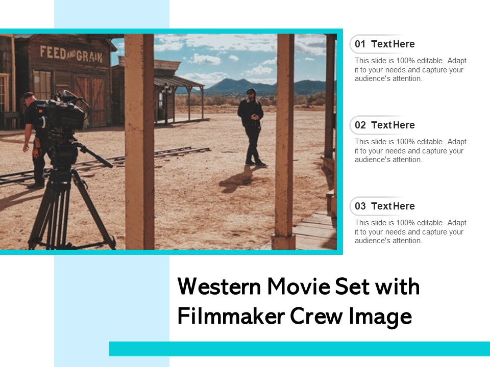 Western Movie Set With Filmmaker Crew Image Ppt PowerPoint Presentation Model Skills PDF