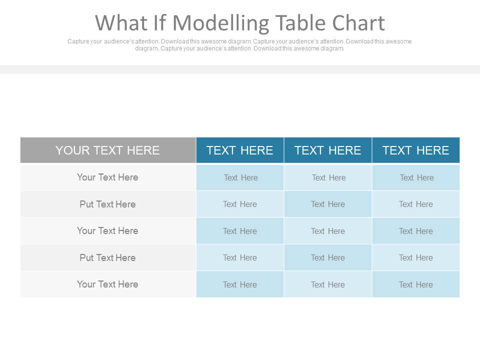 What If Modelling Table Chart Ppt Slides