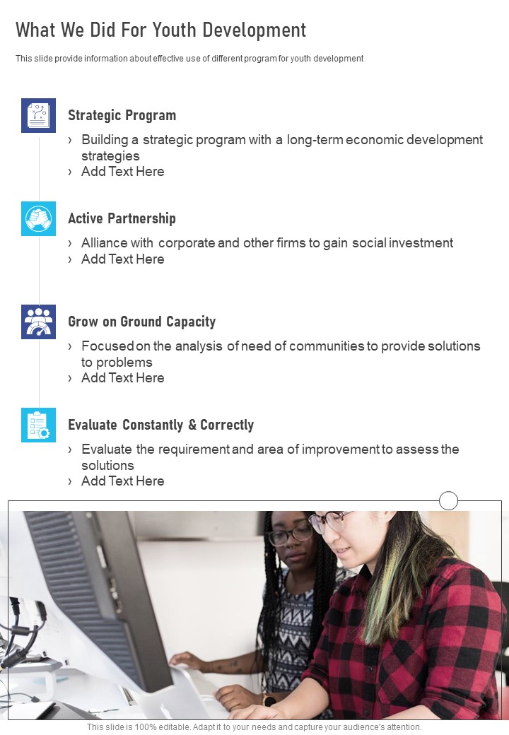 What We Did For Youth Development One Pager Documents