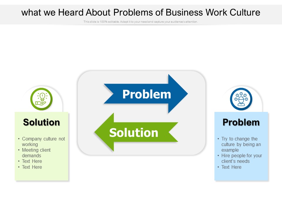 What We Heard About Problems Of Business Work Culture Ppt PowerPoint Presentation File Example PDF
