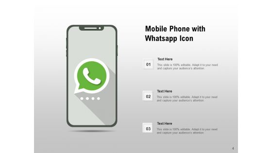 Whatsapp Logo Mobile Phone Bold Outline Ppt PowerPoint Presentation Complete Deck