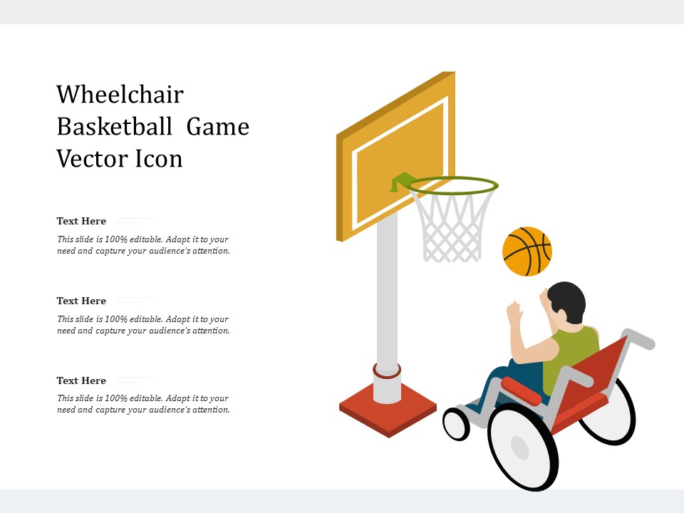 Wheelchair Basketball Game Vector Icon Ppt PowerPoint Presentation Visual Aids Infographics PDF