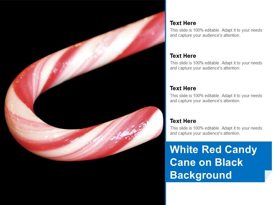 White Red Candy Cane On Black Background Ppt Powerpoint Presentation Infographic Template Pictures