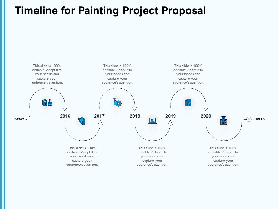 Whitewash Service Timeline For Painting Project Proposal Ppt Slides Infographics PDF
