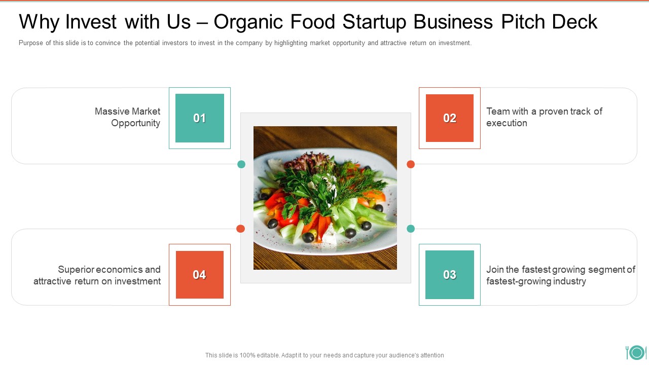 Why Invest With Us Organic Food Startup Business Pitch Deck Brochure PDF