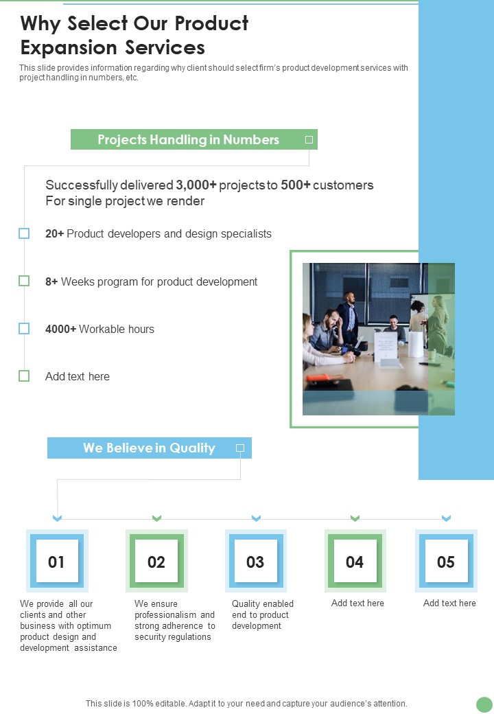 Why Select Our Product Expansion Services One Pager Sample Example Document