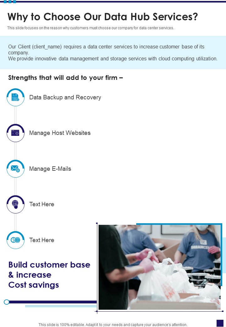 Why To Choose Our Data Hub Services One Pager Sample Example Document