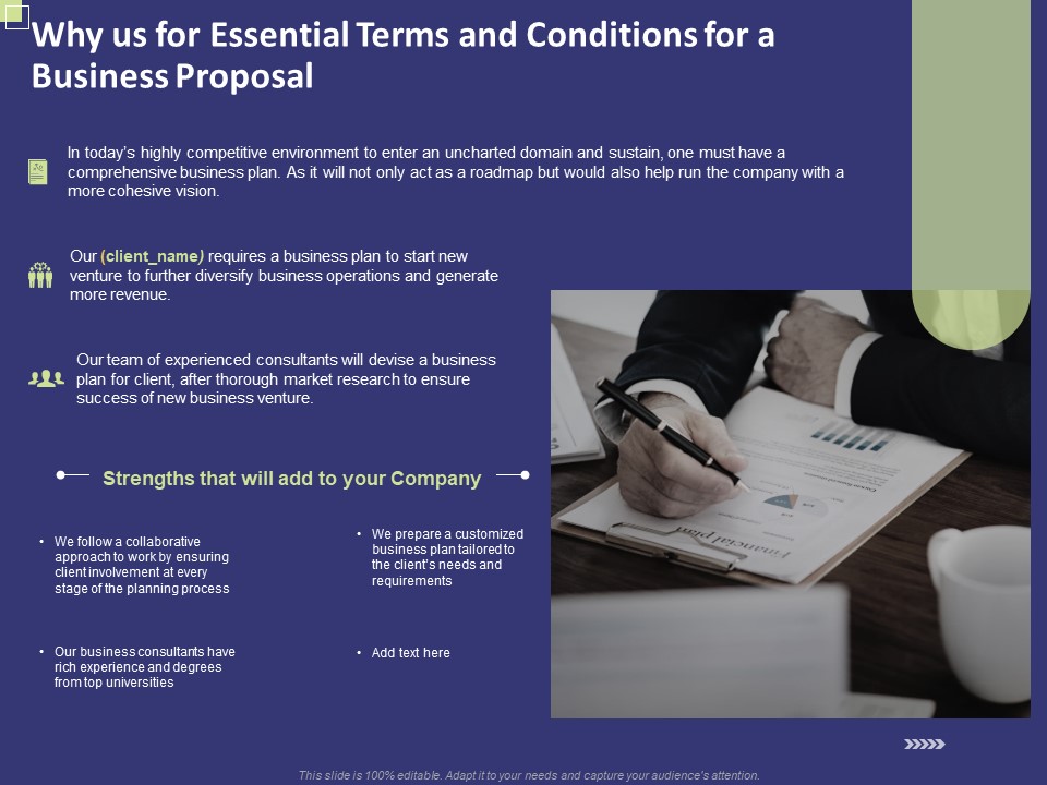 Why Us For Essential Terms And Conditions For A Business Proposal Ppt Layouts Portrait PDF