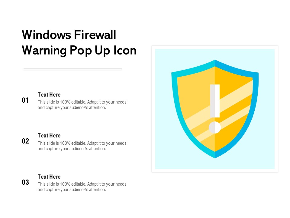 Windows Firewall Warning Pop Up Icon Ppt PowerPoint Presentation File Model PDF