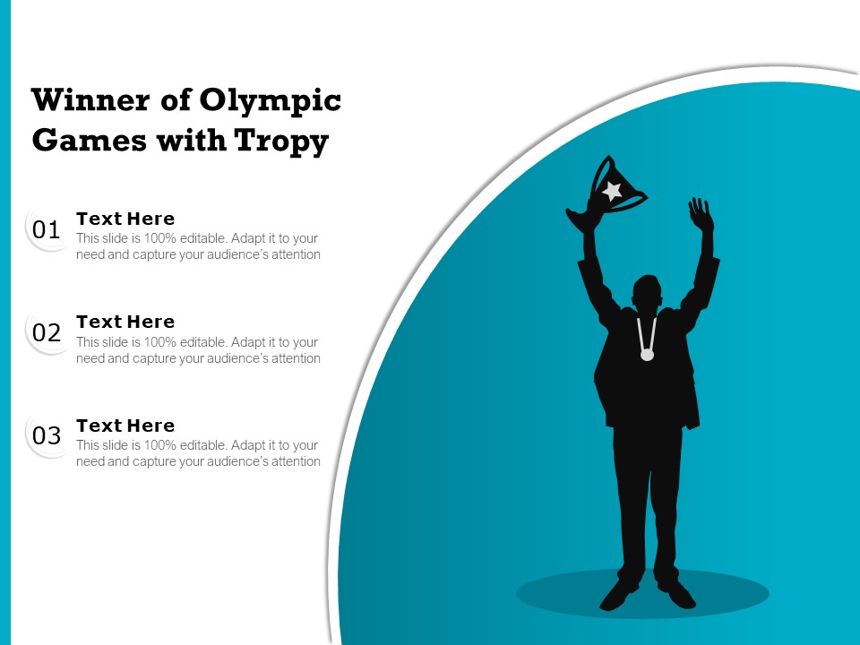Winner Of Olympic Games With Tropy Ppt Powerpoint Presentation Gallery Graphics Design Pdf