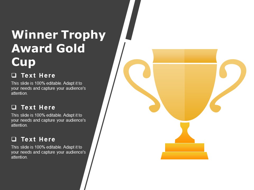 Winner Trophy Award Gold Cup Ppt PowerPoint Presentation Summary Templates