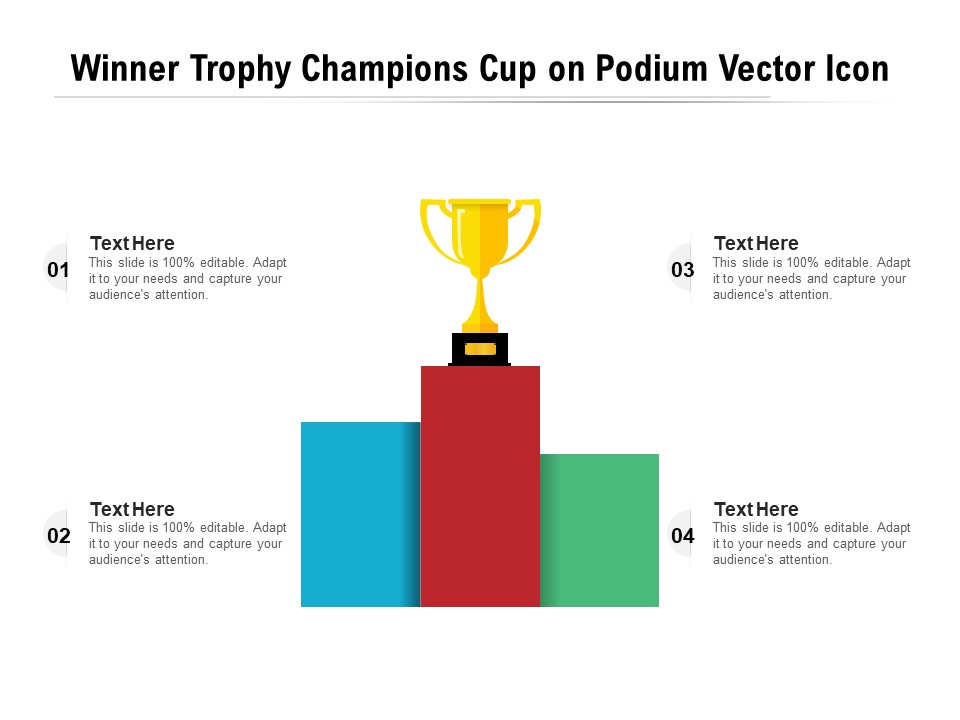 Winner Trophy Champions Cup On Podium Vector Icon Ppt PowerPoint Presentation Infographics Mockup PDF