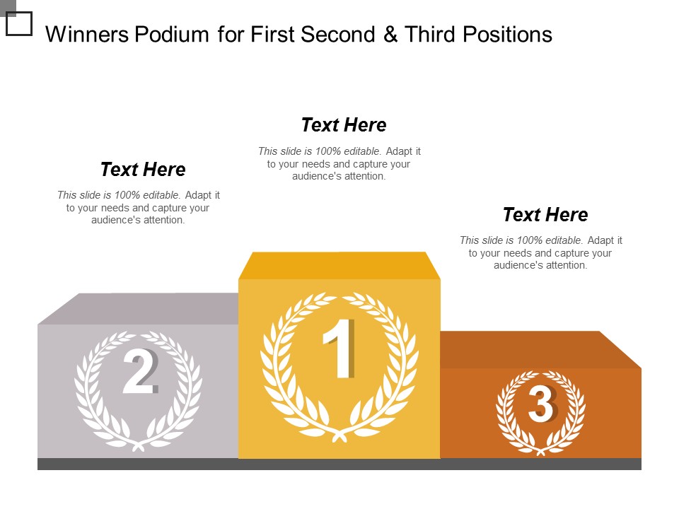 Winners Podium For First Second And Third Positions Ppt PowerPoint Presentation Visual Aids Slides