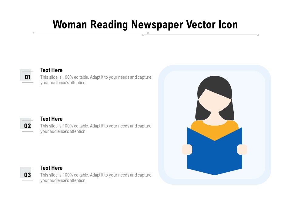 Woman Reading Newspaper Vector Icon Ppt PowerPoint Presentation Gallery Graphics PDF
