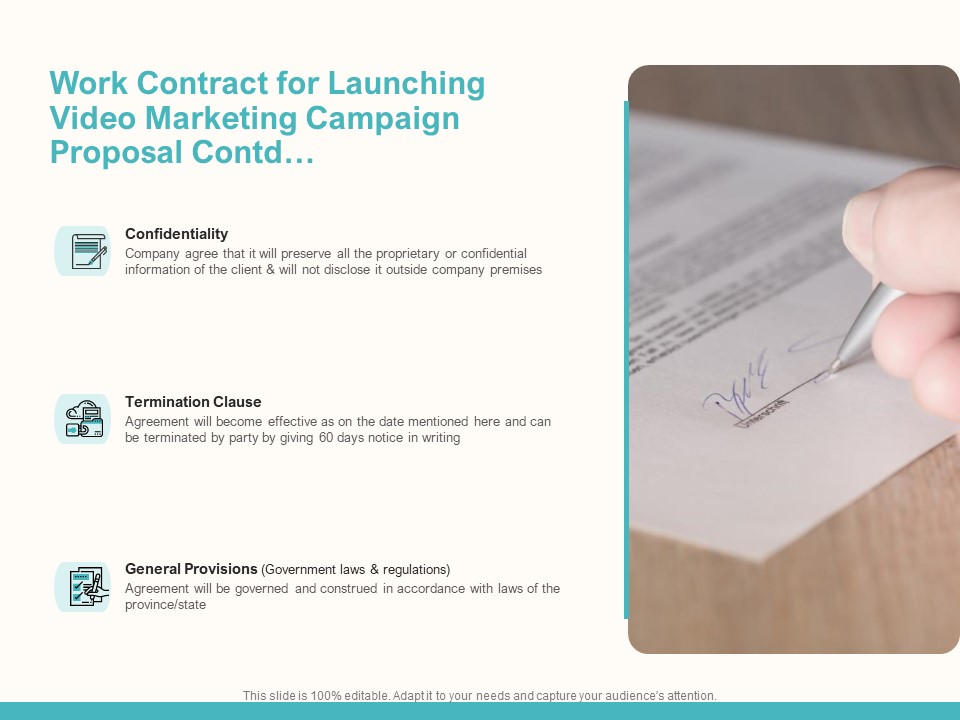 Work Contract For Launching Video Marketing Campaign Proposal Contd Ppt Infographics Template PDF
