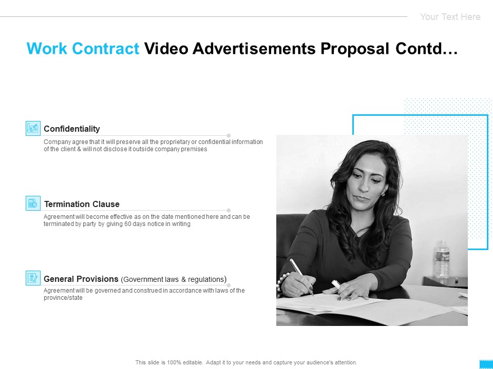 Work Contract Video Advertisements Proposal Ppt Infographic Template Styles PDF