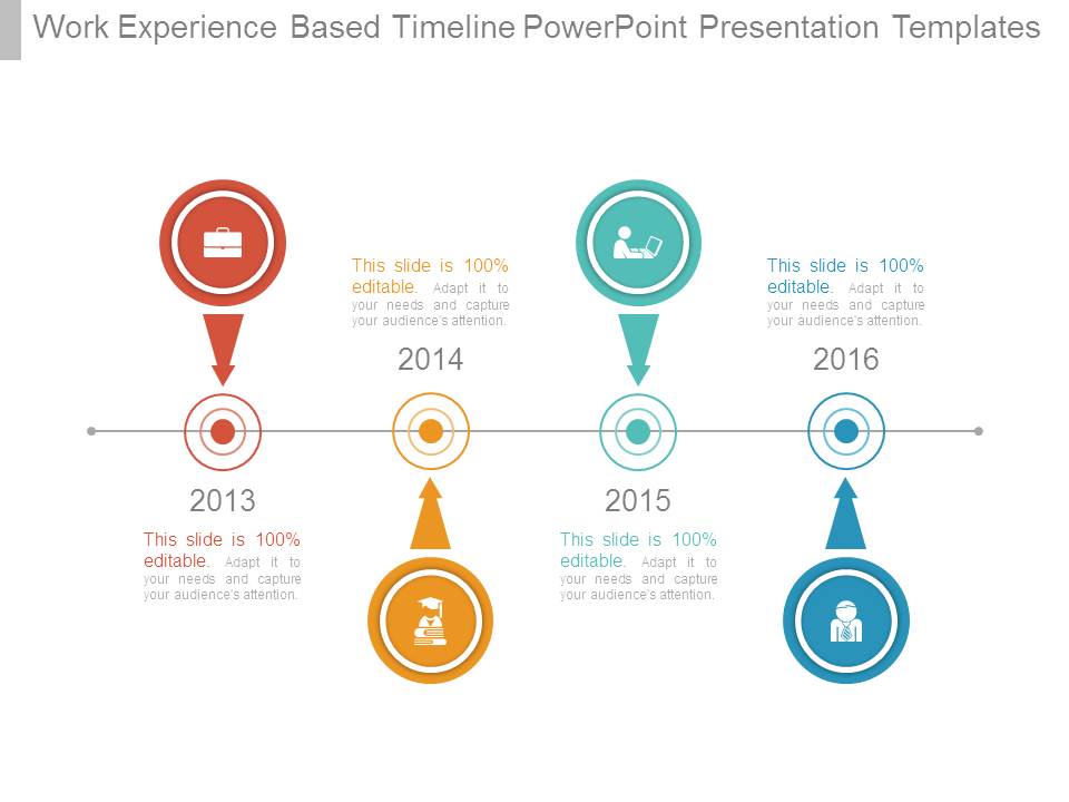 Work Experience Based Timeline Powerpoint Presentation Templates