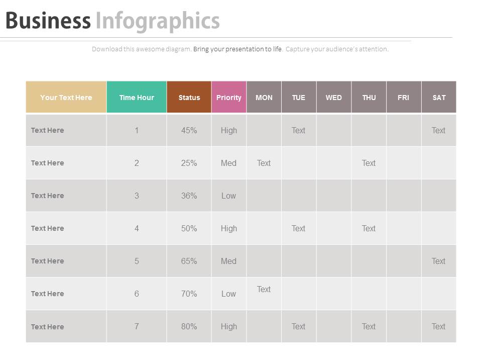 Work Sheet For Daily Activity Plan Schedule Powerpoint Slides