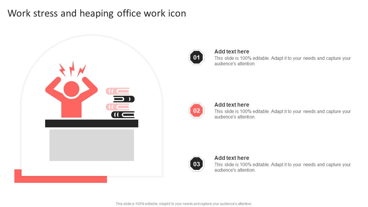 Work Stress And Heaping Office Work Icon Designs PDF