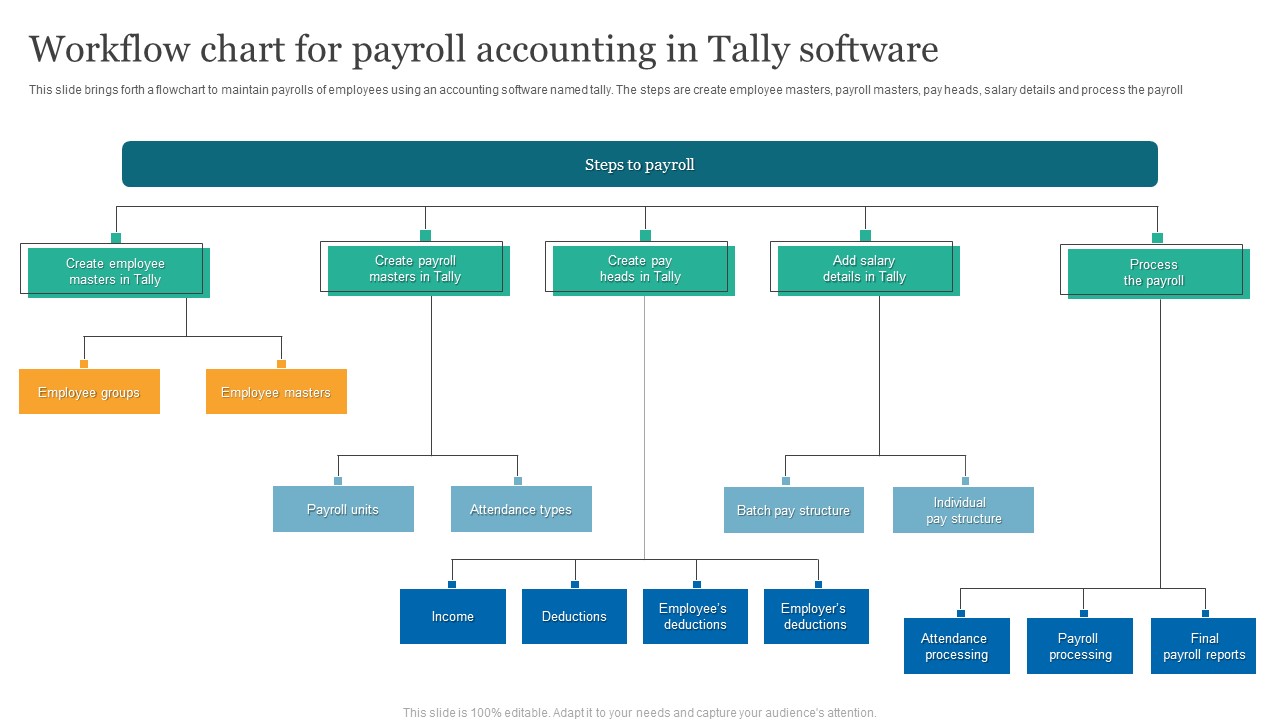 Workflow Chart For Payroll Accounting In Tally Software Template PDF