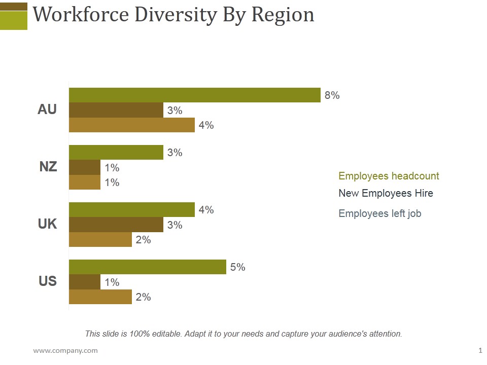 Workforce Diversity By Region Ppt PowerPoint Presentation Show Model