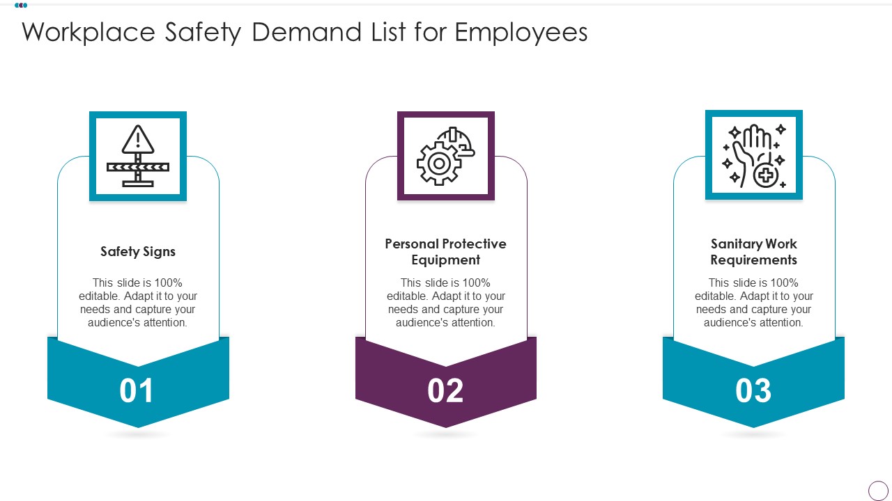 Workplace Safety Demand List For Employees Mockup PDF