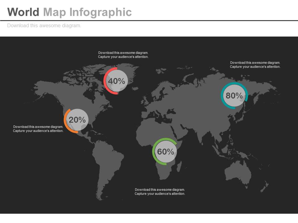 World Map For Global Business Analysis Powerpoint Slides