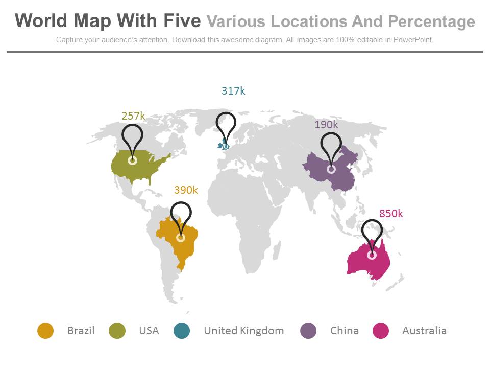 World Map Showing Per Capita Of Countries Powerpoint Slides