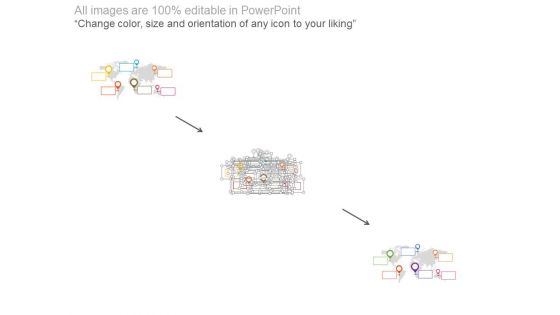 World Map With Text Tags And Percentage Pointers Powerpoint Slides