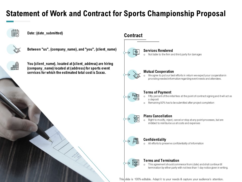 Worldwide Tournament Statement Of Work And Contract For Sports Championship Proposal Ppt Slides Design Ideas PDF