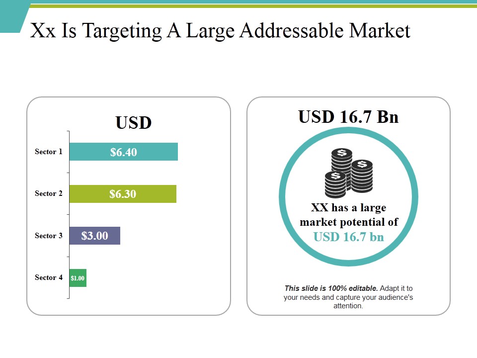 Xx Is Targeting A Large Addressable Market Ppt PowerPoint Presentation Icon Demonstration