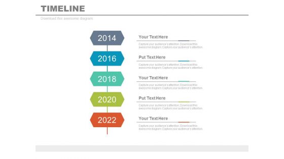Year Based Vertical Timeline For Business Vision Powerpoint Slides