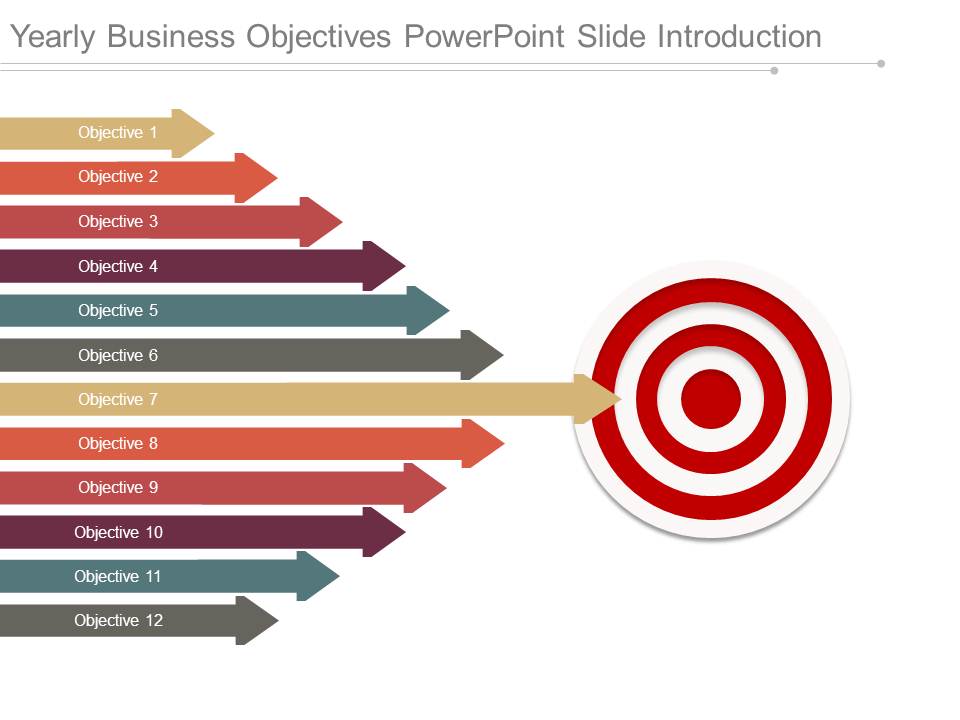 Yearly Business Objectives Powerpoint Slide Introduction