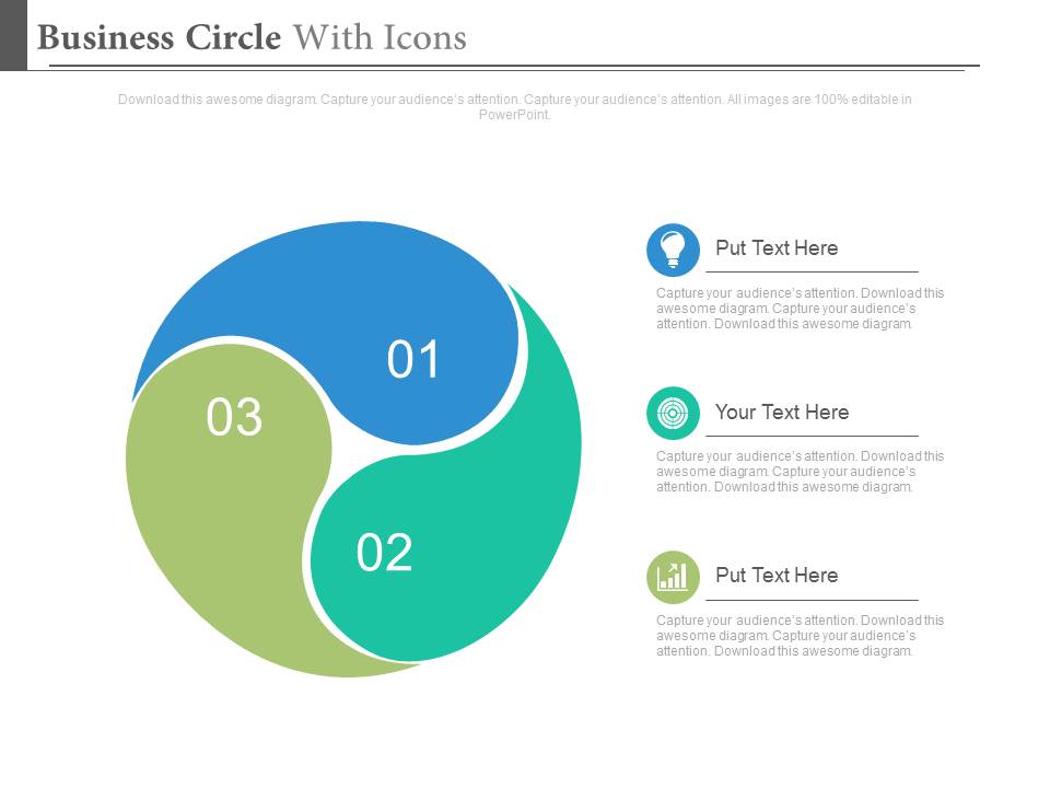Ying Yang Style Circle Diagram Powerpoint Slides