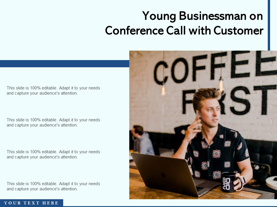 Young Businessman On Conference Call With Customer Ppt PowerPoint Presentation Infographic Template Pictures PDF