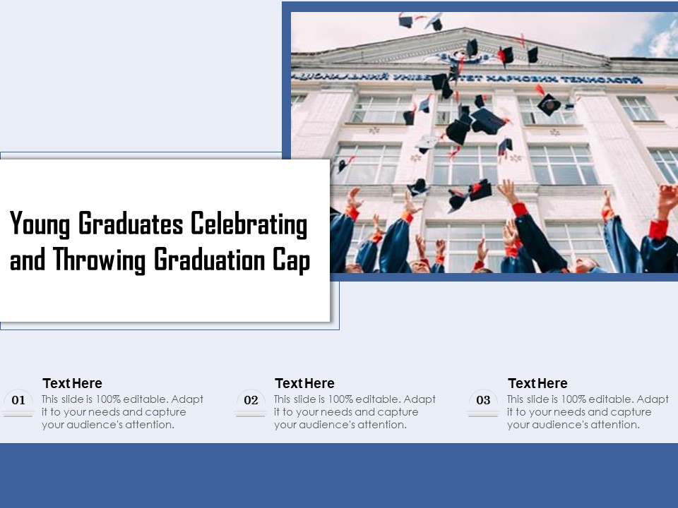 Young Graduates Celebrating And Throwing Graduation Cap Ppt PowerPoint Presentation Gallery Outfit PDF