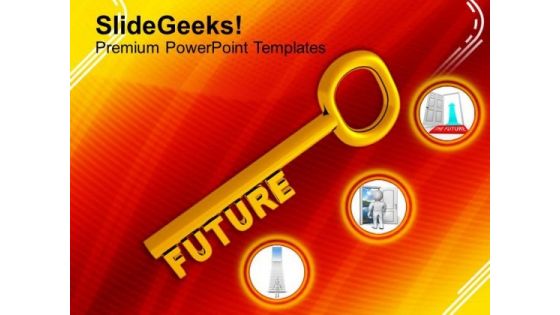 A Gold Key With The Word Future PowerPoint Templates Ppt Backgrounds For Slides 0113
