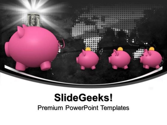 A Unit Of Piggy Banks Leadership PowerPoint Templates And PowerPoint Themes 0912