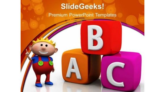 Abc Alphabetic Cubes Education PowerPoint Templates And PowerPoint Themes 0412