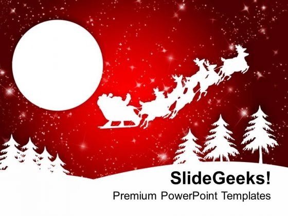 Abstract Background Of Santa Sleigh Holidays PowerPoint Templates Ppt Backgrounds For Slides 1112
