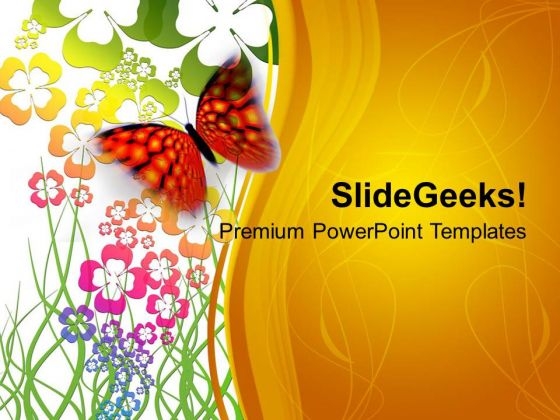 Abstract Design With Butterfly Graphics PowerPoint Templates Ppt Backgrounds For Slides 0613