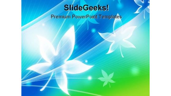 Abstract Leaves Beauty PowerPoint Template 0910