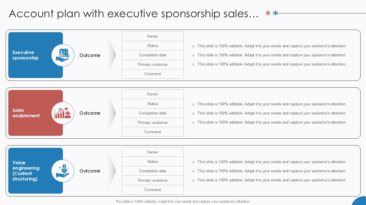 Account Plan With Executive Sponsorship Sales PPT PowerPoint SS