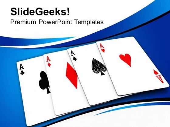 Ace Cards Placed Together Entertainment PowerPoint Templates Ppt Backgrounds For Slides 0313